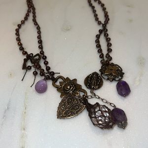 Love Heals Maroon/Deep Purple Pearl Long Necklace